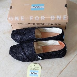 Toms classic black crochet 38 shoes